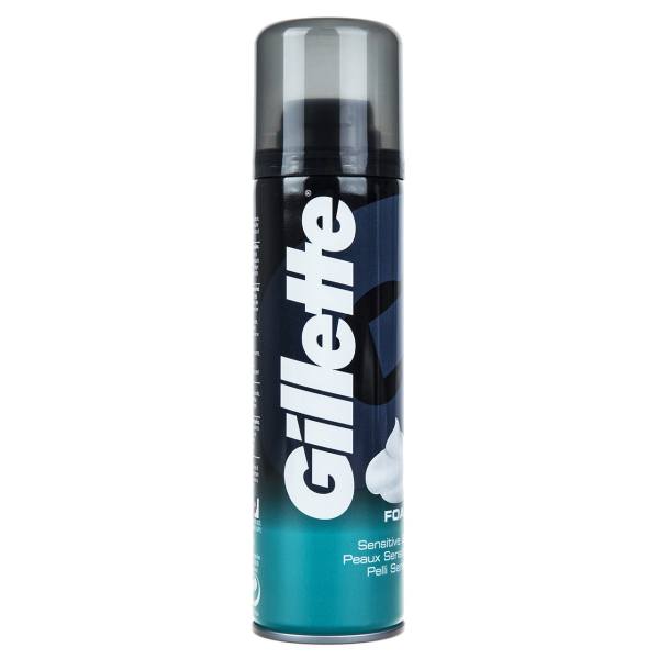 کف ریش ژیلت فوم اصلاح (کف) ژیلت سری Gillette foam Sensitive حجم 200 میلی لیتر