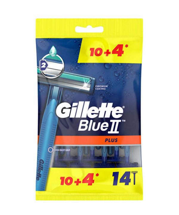 خودتراش ژیلت مدلGillette Blue 2 plus بسته 14 عددی